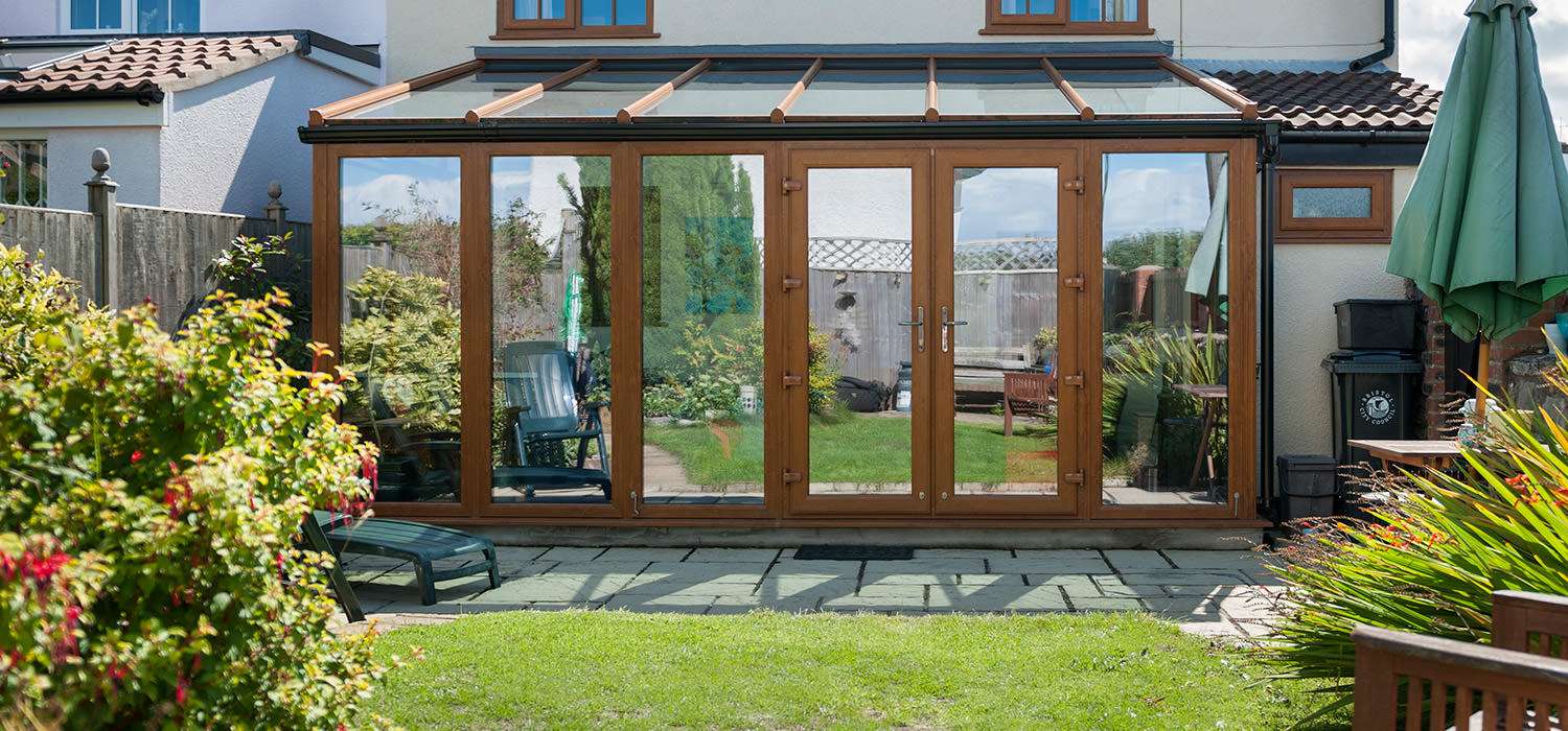 black upvc lean to conservatory