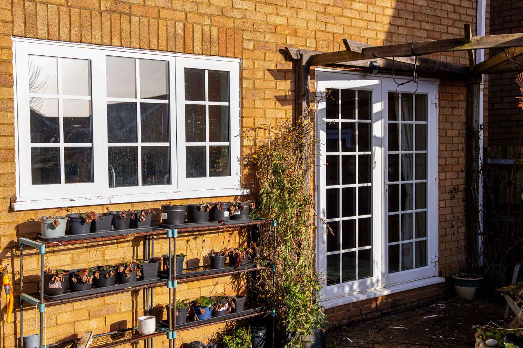 white georgian window and door