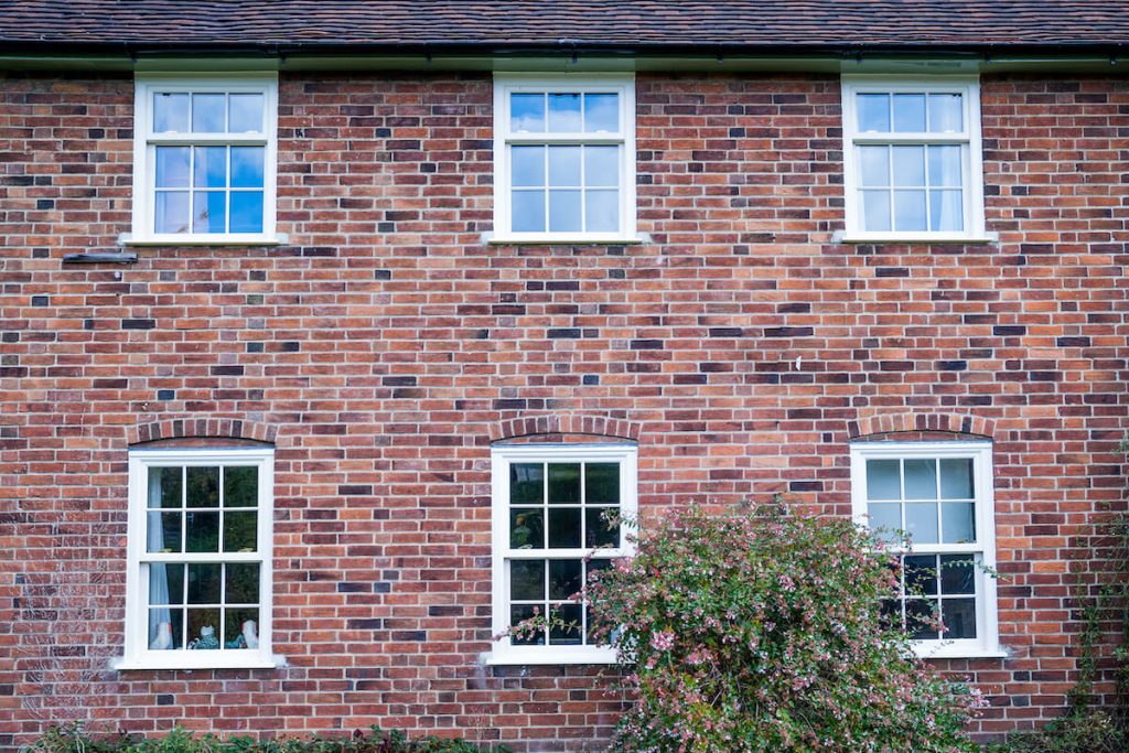 cream coloured sliding sash windows