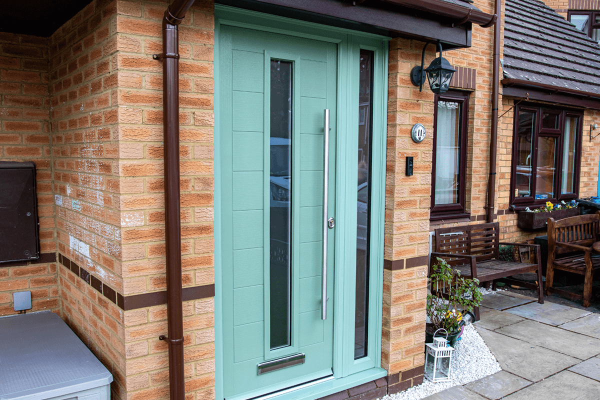 green composite front door