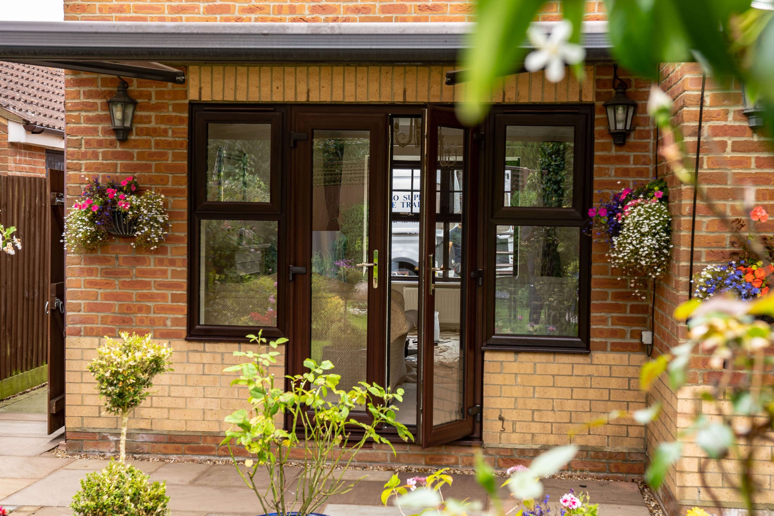 brown upvc french door