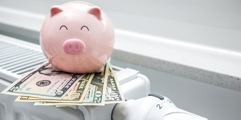 piggy bank on radiator